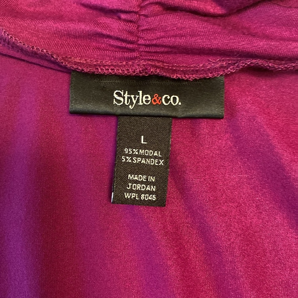NWOT beautiful purple Style & Co. light turtleneck, see measurements in photos - Picture 5 of 9